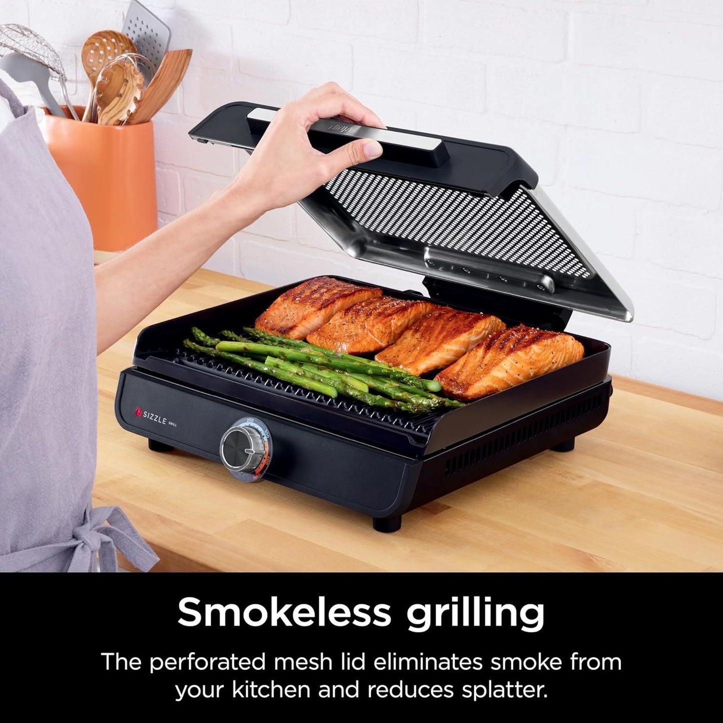 HeatWave Grill™ — Smoke-reduced indoor grilling.